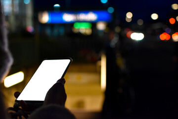 smartphone in hand. technology concept. uber, ubahn, metro, gps, phone, call, sms, chat