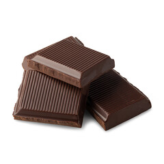 Dark Chocolate Bar isolated on a white background.