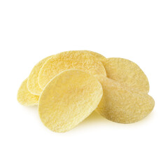 Potato chips isolated on a white background