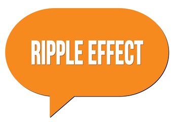 RIPPLE EFFECT text written in an orange speech bubble