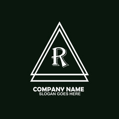 R Initial logo template vector