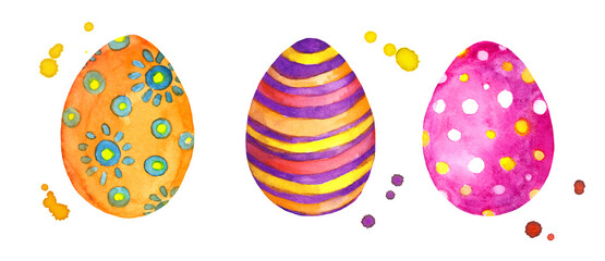 Fototapeta na wymiar Easter eggs. Watercolor