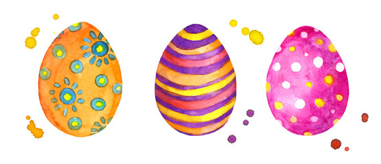 Easter eggs. Watercolor