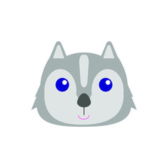 children's drawing of baby wolf on white background