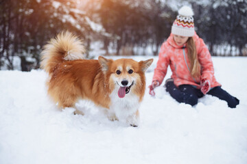 girl and dog