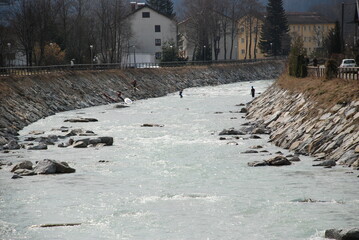 Wildwasser Stand up Sup Isar Bayern