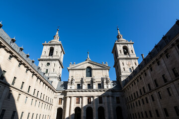 Fototapeta premium Entrance at Escorial Monastery, Madrid, Spain