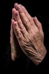Fototapeta premium Senior Hands Praying, religion concept