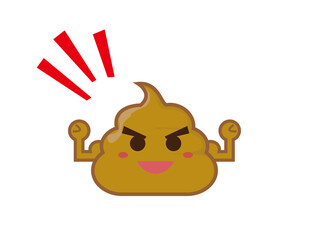 かわいいうんちのキャラクター　ベクターイラスト　健康