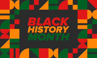 Black History Month. African American History. Celebrated annual. In February in United States and Canada. In October in Great Britain. Poster, card, banner, background. Vector illustration