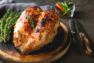 Baked chicken breast with aromatic herbs