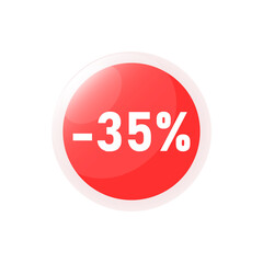 vector illustration Figures of discounts 35 percent on white background