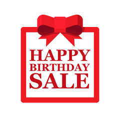 Happy birthday sale banner icon vector illustration.