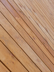 Fototapeta premium Sloped plank surface. Selective focus.