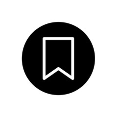 Bookmark icon. Bookmark sign symbol in black round style. Vector