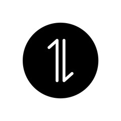Mobile data icon. Arrow symbol for mobile data mobile in black round style. Vector