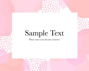 桃色の桜をイメージした抽象的なイラストのフレーム