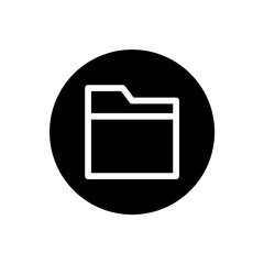 Obraz premium Folder icon. Flashlight sign symbol in black round style. Vector