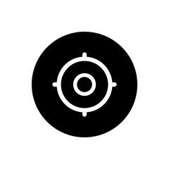 GPS icon. GPS sign symbol in black round style. Vector