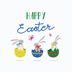 Flat cartoon style Easter background.