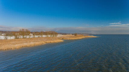 Zalew Wiślany zimą, Mierzeja Wiślana