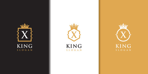 Luxurious Letter x crown logo collection