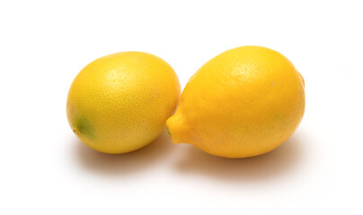 Ripe lemon on a white isolated background.