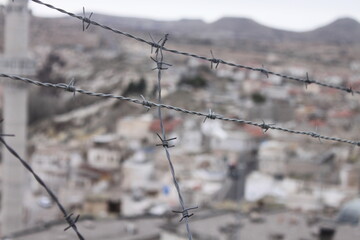 barbed wire fence