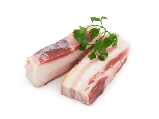 Raw pork belly with streaks