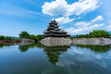 Fototapeta na wymiar 松本城と夏の青空