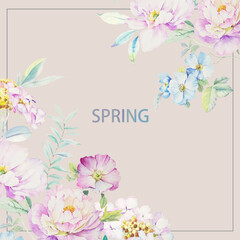 Watercolor flowers illustration