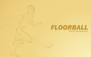 Floorball background, lines create a player with stick.