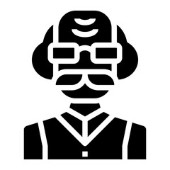 Old man icon for web element , webpage, application, card, printing, social media, posts etc.