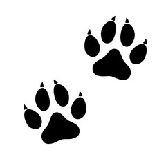 Black animal paw print isolated on white background. Vector illustration © Maksym Kravchenko