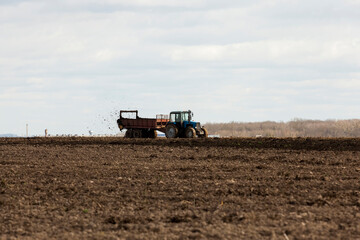 plowed agricultural field and fertile soil