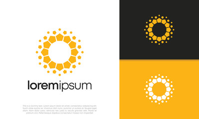 Abstract artificial intelligence logo. Innovative high tech logo template. Smart computer. machine learning. Cognitive logo. Technology Logo. Abstract analytic Logo.