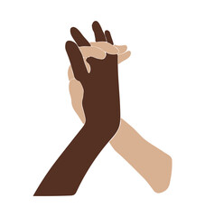 Obraz premium Abstract hands isolated vector, boho couple hand, love poster, valentines day vector