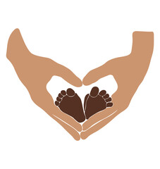 Obraz premium Abstract hand isolated vector, boho love hand, love poster, valentines day vector, mother love, baby love vector