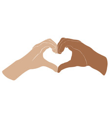 Obraz premium Abstract hands isolated vector, boho couple hand, love poster, valentines day vector