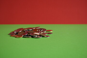 an image of bunch of coin on green background