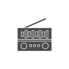 radio fm tuner black solid style icon vector illustration