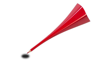 Red pencil isolated on white background. clipping path
