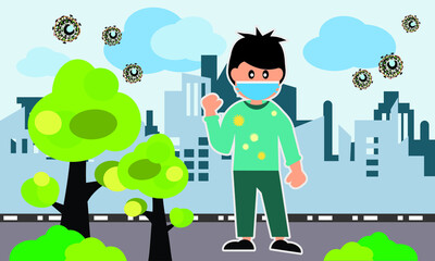 Protective face mask against and stop corona virus,Covid-19.