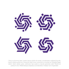 Set of vector logo design template. Innovative high tech logo template. Technology logo. Hexagon icons.