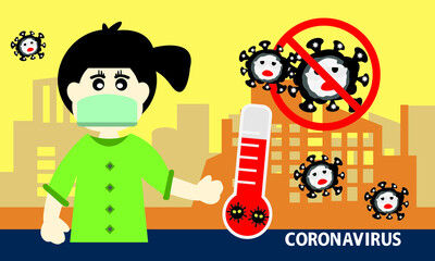 Protective face mask against and stop corona virus,Covid-19.