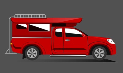 Vector Red Car pickup Cap for Graphic design. © aottorio