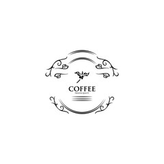Coffee tree illustration. Fresh coffee logo design vector illustration