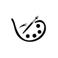 palette Icon. Paintbrush, color palette icon, art brush
