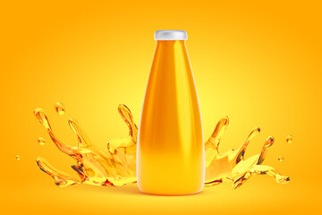 3d illustration of juice beverage bottle mockup