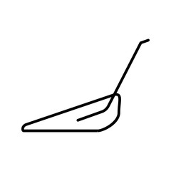 Simple vector icon on the theme of snow removal. The hand scraper shovel icon is presented